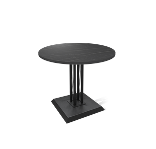 Круглый кухонный стол SHT-TU6-BS2 / SHT-TT 80 ЛДСП (камень пьетра гриджио черный/черный) в Туле