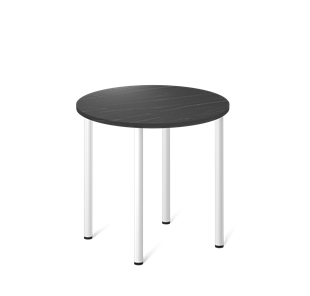Круглый кухонный стол SHT-TU66 / SHT-TT 80 ЛДСП (камень пьетра гриджио черный/белый) в Туле