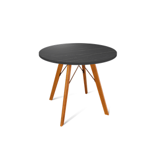 Обеденный круглый стол SHT-TU9 / SHT-TT 80 ЛДСП (камень пьетра гриджио черный/светлый орех) в Туле