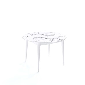 Стол обеденный круглый Kenner W1200 (Белый/Мрамор белый) в Туле