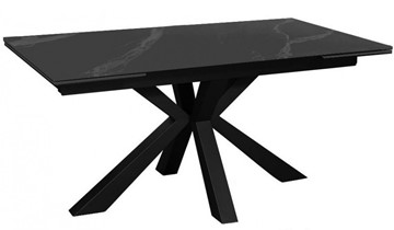 Стол раздвижной DikLine SFE140 Керамика Черный мрамор/подстолье черное/опоры черные (2 уп.) в Туле
