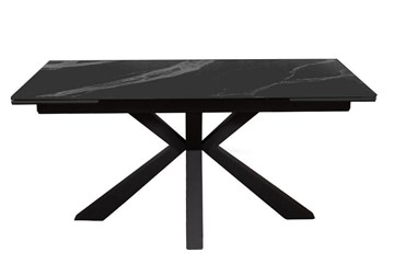Стол раздвижной DikLine SFE160 Керамика Черный мрамор/подстолье черное/опоры черные (2 уп.) в Туле