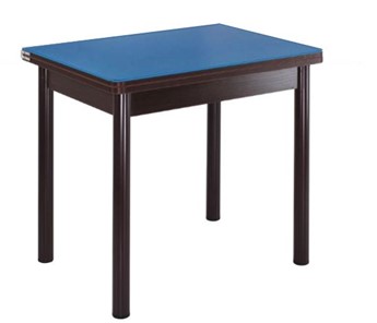 Кухонный пристенный стол СПА-01 СТ2, венге ЛДСП/стекло синие/38 прямые трубки крашеные коричневый в Туле