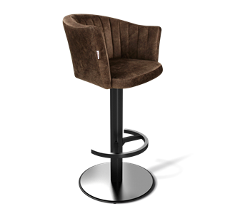 Барный стул SHT-ST42-1 / SHT-S137 (кофейный трюфель/стальной/черный муар) в Туле