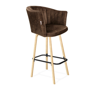 Барный стул SHT-ST42-1 / SHT-S94 (кофейный трюфель/прозрачный лак/черный муар) в Туле