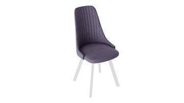Обеденный стул Франк (паук) исп2 (Белый матовый/Микровелюр Фиолетовый) в Туле