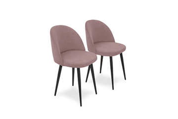 Комплект из 2-х обеденных стульев Brendoss Лайт розовый черные ножки в Туле