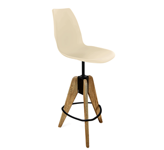 Барный стул SHT-ST29/S92 (бежевый ral1013/брашированный коричневый/черный муар) в Туле