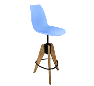 Барный стул SHT-ST29/S92 (голубой pan 278/брашированный коричневый/черный муар) в Туле