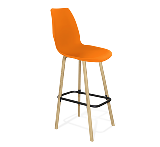 Барный стул SHT-ST29/S94 (оранжевый ral2003/прозрачный лак/черный муар) в Туле