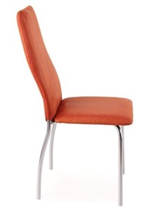 Обеденный стул Волна, каркас хром люкс, нубук -  оранжевый в Туле