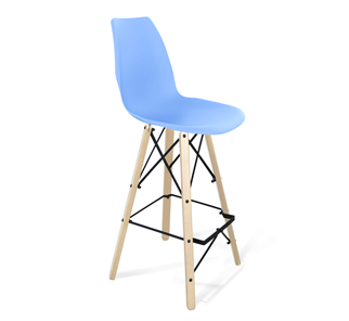 Барный стул SHT-ST29/S80 (голубой pan 278/прозрачный лак/черный) в Туле
