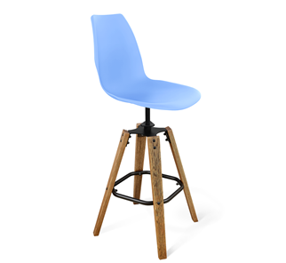 Барный стул SHT-ST29/S93 (голубой pan 278/брашированный коричневый/черный муар) в Туле
