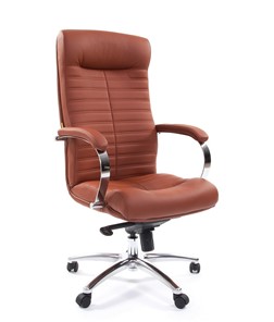 Кресло офисное CHAIRMAN 480 Экокожа Terra 111 (коричневая) в Туле