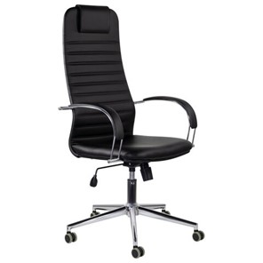 Кресло Brabix Premium Pilot EX-610 CH (хром, кожзам, черное) 532418 в Туле