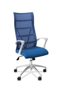 Офисное кресло для руководителя Топ X белый каркас, сетка/ткань TW / синяя/голубая в Туле