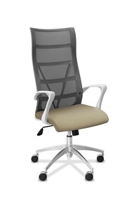 Офисное кресло Топ X белый каркас, сетка/ткань TW / серая/светло-серая в Туле