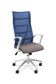 Офисное кресло Топ X белый каркас, сетка/ткань TW / синяя/серая в Туле