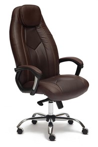 Офисное кресло BOSS Lux, кож/зам, коричневый/коричневый перфорированный, арт.9816 в Туле