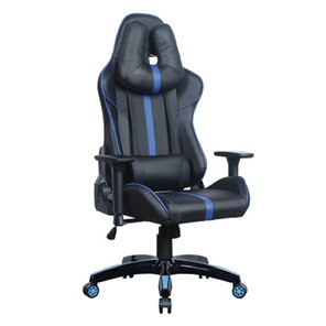 Офисное кресло BRABIX "GT Carbon GM-120", две подушки, экокожа, черное/синее, 531930 в Туле