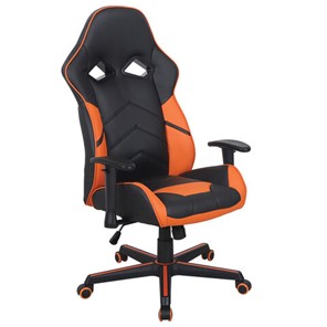 Офисное кресло BRABIX "Storm GM-006", регулируемые подлокотники, экокожа, черное/оранжевое, 532502 в Туле