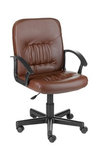 Кресло офисное Чат кожзам коричневый в Туле