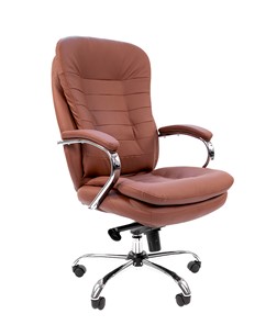 Кресло компьютерное CHAIRMAN 795 кожа, цвет коричневый в Туле