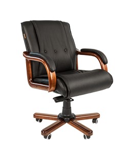 Офисное кресло CHAIRMAN 653M кожа черная в Туле