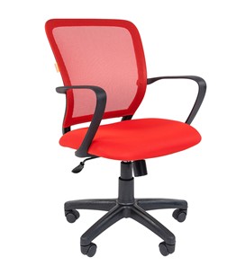 Кресло компьютерное CHAIRMAN 698 black TW-69, ткань, цвет красный в Туле