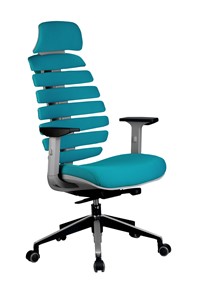 Кресло компьютерное Riva Chair SHARK (Лазурный/серый) в Туле
