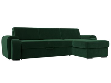 Угловой раскладной диван Лига-025, Зеленый (Велюр) в Туле