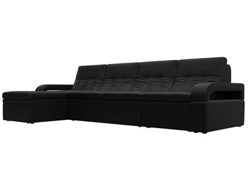 Угловой раскладной диван Лига-035 Лонг, Черный (Экокожа) в Туле