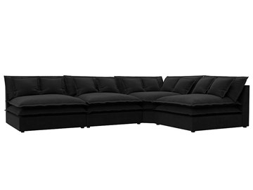 Угловой диван Лига-040, Черный (микровельвет) в Туле
