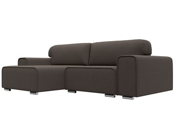 Угловой диван с оттоманкой Лига-029, Амур коричневый (Рогожка) в Туле