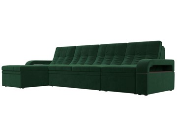 Угловой раскладной диван Лига-035 Лонг, Зеленый (Велюр) в Туле