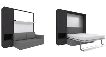 Кровать-трансформер Кровать-трансформер Smart (ШЛ+КД 1400), шкаф левый, правый подлокотник в Туле