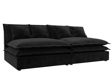 Прямой диван Лига-040, Черный (Велюр) в Туле