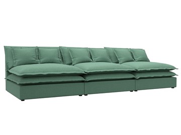 Прямой диван Лига-040 Лонг, Амур зеленый (Рогожка) в Туле