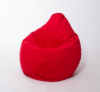 Кресло-мешок Груша большое, велюр однотон, красное в Туле