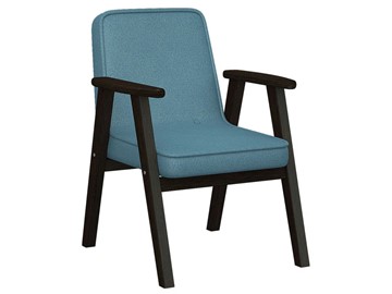 Кресло Ретро ткань голубой, каркас венге в Туле