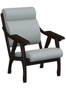 Кресло мягкое Вега 10 ткань серый, каркас венге в Туле