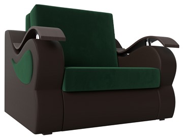 Раскладное кресло Меркурий (60), Зеленый\Коричневый (Велюр\Экокожа) в Туле