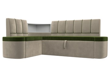 Кухонный диван Тефида, Зеленый\Бежевый (Микровельвет) в Туле