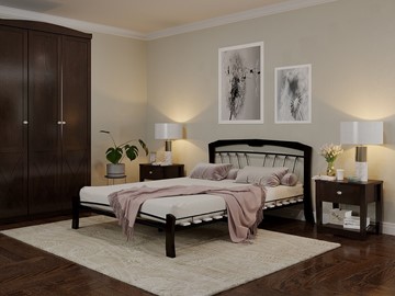 Кровать спальная Муза 4 Лайт, 1600, черный/шоколад в Туле