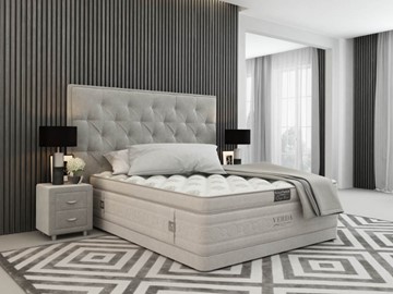 Кровать 2-х спальная Classic Compact/Basement 180х200, Флок (Велсофт Серый) в Туле