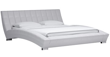 Кровать 2-спальная Оливия 180 арт. Марика 483 к/з (белый) с основанием в Туле