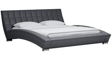 Кровать спальная Оливия 180 арт. Марика 485 к/з (серый) с основанием в Туле