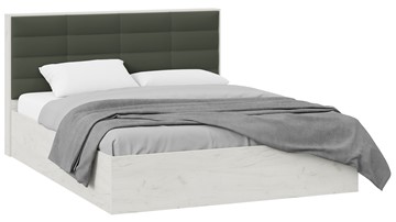 Кровать 2-спальная Агата тип 1 (Дуб крафт белый, Велюр Серый) в Туле