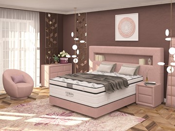Двуспальная кровать Smart/Podium M 160х200, Флок (Велсофт Винтажный розовый) в Туле