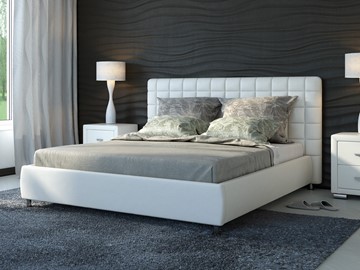 Кровать в спальню Corso-3 160х200, Экокожа (Белый) в Туле